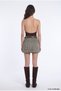 Leopard Patterned Textured Mini Skirt Mink - 5