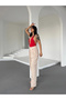 High Waist Wide Leg Flowy Fabric Trousers-Beige - Beige - 3