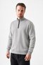 Men's Dyed Gray Stand Collar Half Zipper Abbate Model Thessaloniki Sweatshirt - 2