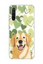 Redmi Note 8 Compatible Yellow Dog Green Heart Printed Transparent Phone Case