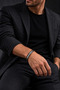 Men's Black Flat Crushed Leather Model Magnetic Model Copper Bracelet - 3