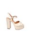 Off-White Satin 13.5 cm Platform Heel Wedding Dress Shoes