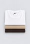 Women's Crew Neck 100% Cotton Interlock (Pack of 3) T-Shirt White-Beige-Bitter Coffee
