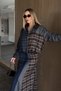 Navy Blue - Brown Plaid Pattern Skirt Suit - 123637 - 4