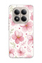 Redmi Note 15 Pro 5G Compatible Transparent Phone Case with Pink Cherry Blossom Print