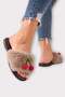 Women's Plush Cherry House Slippers Beige