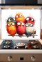 Cute & Funny Birds Adhesive Foil Sticker for Kitchen Countertop and Stove Back (60 X 54 cm) - Model 13 - 3