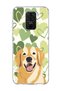 Redmi Note 9 Compatible Yellow Dog Green Heart Printed Transparent Phone Case