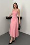 Pink Double Stitched Gabardine Dress - Pink - 2