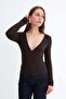 Double-Breasted Collar Long Sleeve Blouse B1185