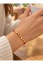 Red String Knotted Cube Beaded Gold Color Adjustable Women's Bracelet - 4