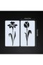 6pcs Reusable Single Flower Stencil Set Modern Floral Design PET Painting Templates for DIY on Wood - 2