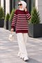 Bicycle collar striped knit tunic