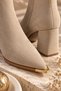 Westra Metal Toe Detailed Zippered Pointed Toe Thick Heeled Women's Boots - 8