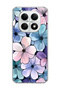 Redmi Note 15 4g Compatible Purple Blue Flower Printed Transparent Phone Case