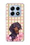 Redmi Note 14 Pro 4g Compatible Sausage Dog Pink Plaid Printed Transparent Phone Case