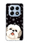 Redmi Note 14 Pro 4g Compatible White Dog Black Paw Printed Transparent Phone Case