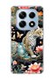 Redmi Note 14 Pro 4g Compatible Leopard Water Lily Printed Transparent Phone Case