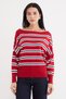 Striped Boat Neck Casual Knit Sweater - 2