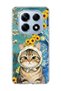 Redmi Note 14 Pro 4g Compatible Starry Night Tabby Cat Printed Transparent Phone Case