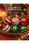 Set of 6 Red, Green, and White Christmas Balls – Christmas Tree Ornaments with Snowflake, Spiral, and Geometric Patterns - 5