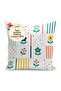 Patchwork Floral and Striped Polka Dot Patterned Digital Printed Single Wing Background Curtain (with Throw Pillow as a Gift) - 4