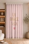 La Dolce Vita Written Heart Motif Digital Printed Single Wing Background Curtain (with Throw Pillow Cover as a Gift)