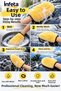 Yellow Furry Car Wash Glove with Hand Pocket Oval Auto Washing and Cleaning Glove - 3