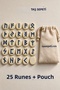 Rune Stones Divination Set – 25 Runic Stones + Pouch |   Cream & Navy Blue |   Special Production - 2