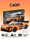 Blaze Orange Race Car with 295 Pieces Blocks 2.4Ghz Remote Control - Bluetooth Controlled Via Mobile App Bpa-Free Quality Abs Plastic Technical Building Blocks Toy Set