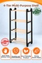 4-Compartment Bathroom Organizer - Wooden Easy-To-Install Organizer Bathroom Towel Makeup Storage Detachable Shelf - 4