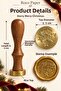 Christmas Themed Wooden Brass Candle Seal - 2.5 cm Diameter, Star Patterned Merry Christmas Printed Seal - 2