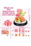 Pink Flower Bricks with Bell Jar 624 Piece Mini Block Building Set – Decorative Flower Design - 2