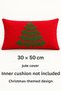 Christmas Themed Pine Tree Appliqué Decorative Throw Pillow Cover – 30 × 50 cm – 1 Piece - 4