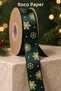 Christmas Snowflake Patterned Green Ribbon, 22 Meters-2.5 Cm, Satin Gift Wrapping and Decoration Ribbon - 8