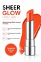 Sheer Glow Lipstick - Glossy Finish Moisturizing Lipstick - Tangerina Orange - 006