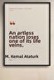 Ataturk Quotes Framed Painting a Nation Left Without Art Art Wall Painting Poster Ata022 - 2