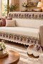 Multi-Purpose Modern Bohemian Velvet Sofa Cover, Sofa Bed Cover Set with Non-Slip Foam 3,3,1,1 - 3