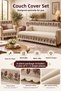 Multi-Purpose Modern Bohemian Velvet Sofa Cover, Sofa Bed Cover Set with Non-Slip Foam 3,3,1,1