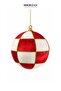 Christmas Tree Ball Checkered Pattern Red White 20 cm