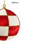 Christmas Tree Ball Checkered Pattern Red White 20 cm - 2