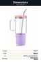 Glass Water Bottle 1000 ml with Bamboo Lid, Steel Straw, Silicone Case and Handle - 5