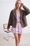 Limited Edition Lilac Striped Ruffle Detail Mini Woven Skirt Twoss26Et00130 - 4