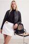 White Belt Buckle and Cut Out Detailed Mini Short Skirt Twoss26Et00240