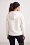 Ekru File Detaylı Kapüşonlu Örme Spor Sweatshirt THMAW27SW00002 - 2
