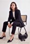 Siyah Beyaz Puantiyeli Oversize Blazer Ceket TWOAW27BC00021 - 2