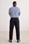 Plus Size Navy Blue Straight Cut Open Leg Label Sweatpants Tmnaw27Aj00008 - 5