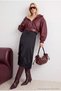 Black Satin Midi Skirt with Lace Detail Twoaw27Et00027 - 2