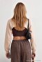 Stone Thick Fleece Inside High Neck Bolero Knitted Sweatshirt Twoaw26Sw00258 - 4