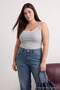 Gri Havuz Yaka İnce Askılı Büyük Beden Örme Atlet TBBSS26CV00038 - 3